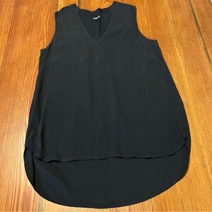 Madewell Hi Low Black Sleeveless Blouse‎